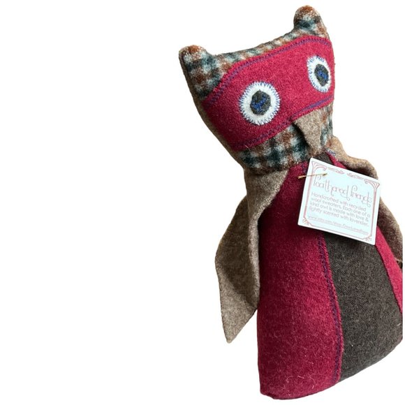 FEATHERED FRIENDS NWT Felted Wool Owl "Tiramisu" Handmade 10" tall Collectible - Picture 4 of 7